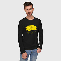 Лонгслив хлопковый мужской 21 Top: Yellow Trench, цвет: черный — фото 2