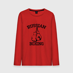 Лонгслив хлопковый мужской Russian Boxing, цвет: красный