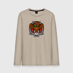 Лонгслив хлопковый мужской Biker Mice from Mars Throttle, цвет: миндальный