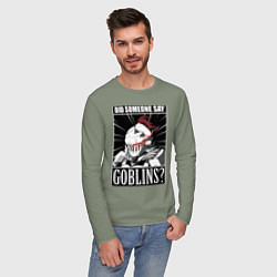 Лонгслив хлопковый мужской Убийца гоблинов 9, цвет: авокадо — фото 2