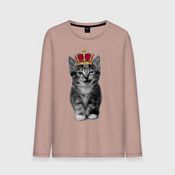 Лонгслив хлопковый мужской Meow kitten, цвет: пыльно-розовый