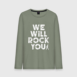 Лонгслив хлопковый мужской We Wil Rock You, цвет: авокадо