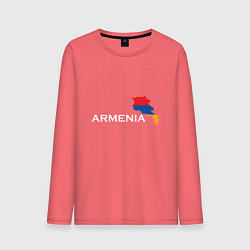 Лонгслив хлопковый мужской Армения, цвет: коралловый