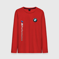 Лонгслив хлопковый мужской BMW M PERFORMANCE БМВ, цвет: красный