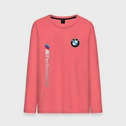 Лонгслив хлопковый мужской BMW M PERFORMANCE БМВ, цвет: коралловый