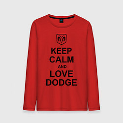 Лонгслив хлопковый мужской Keep Calm & Love Dodge цвета красный — фото 1