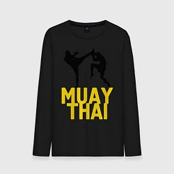 Лонгслив хлопковый мужской Muay Thai, цвет: черный