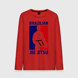 Лонгслив хлопковый мужской Brazilian Jiu jitsu, цвет: красный