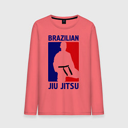 Лонгслив хлопковый мужской Brazilian Jiu jitsu, цвет: коралловый