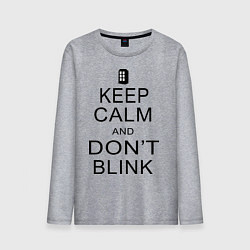 Лонгслив хлопковый мужской Keep Calm & Don't Blink, цвет: меланж