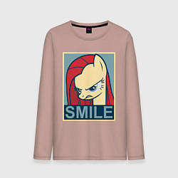 Лонгслив хлопковый мужской MLP: Smile, цвет: пыльно-розовый