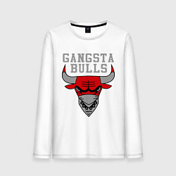 Лонгслив хлопковый мужской Gangsta Bulls, цвет: белый