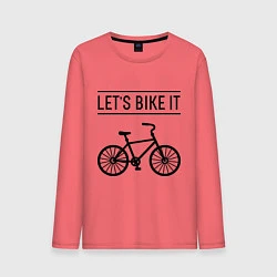 Лонгслив хлопковый мужской Lets bike it, цвет: коралловый