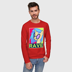 Лонгслив хлопковый мужской DJ Pon-3 RAVE, цвет: красный — фото 2