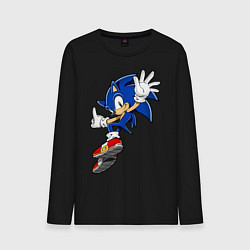 Лонгслив хлопковый мужской Sonic, цвет: черный