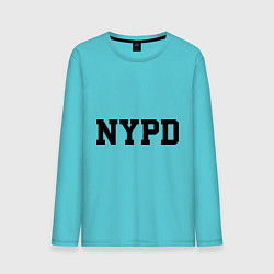 Лонгслив хлопковый мужской NYPD цвета бирюзовый — фото 1