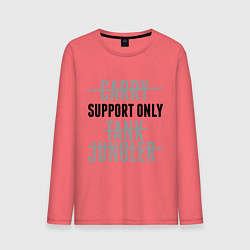 Лонгслив хлопковый мужской Support only, цвет: коралловый