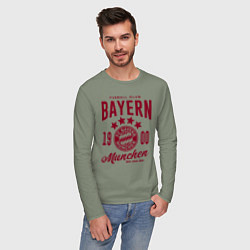 Лонгслив хлопковый мужской Bayern Munchen 1900, цвет: авокадо — фото 2