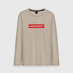 Лонгслив хлопковый мужской Obey workout, цвет: миндальный