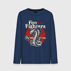 Лонгслив хлопковый мужской Foo Fighters: FF Snake цвета тёмно-синий — фото 1