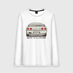 Лонгслив хлопковый мужской Nissan Skyline R32, цвет: белый
