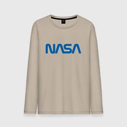 Лонгслив хлопковый мужской NASA, цвет: миндальный