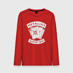 Лонгслив хлопковый мужской Metallica Since 1981, цвет: красный