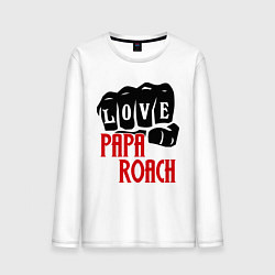 Лонгслив хлопковый мужской Love Papa Roach, цвет: белый
