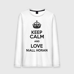 Лонгслив хлопковый мужской Keep Calm & Love Niall Horan, цвет: белый