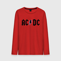 Лонгслив хлопковый мужской AC/DC, цвет: красный