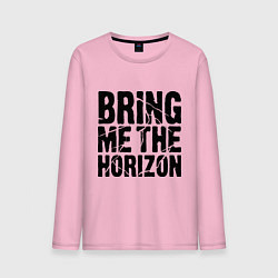 Лонгслив хлопковый мужской Bring me the horizon цвета светло-розовый — фото 1