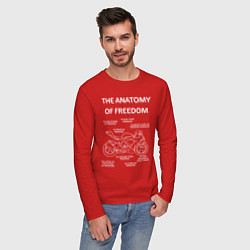 Лонгслив хлопковый мужской The Anatomy of Freedom, цвет: красный — фото 2