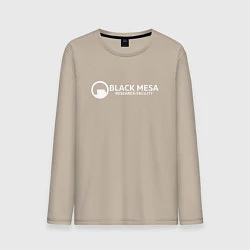 Лонгслив хлопковый мужской Black Mesa: Research Facility, цвет: миндальный