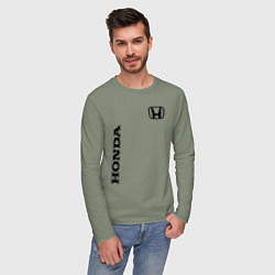 Лонгслив хлопковый мужской HONDA, цвет: авокадо — фото 2