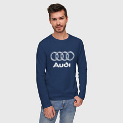 Лонгслив хлопковый мужской AUDI, цвет: тёмно-синий — фото 2