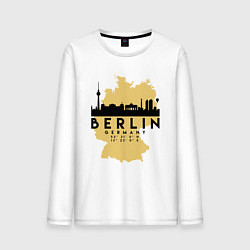 Лонгслив хлопковый мужской Берлин - Германия, цвет: белый