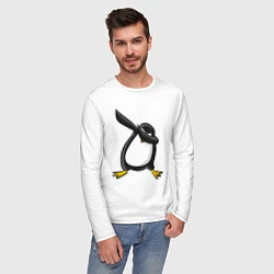 Лонгслив хлопковый мужской DAB Pinguin, цвет: белый — фото 2