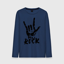 Лонгслив хлопковый мужской Real Rock, цвет: тёмно-синий