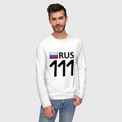 Лонгслив хлопковый мужской RUS 111, цвет: белый — фото 2
