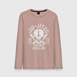 Лонгслив хлопковый мужской Jiu Jitsu, цвет: пыльно-розовый