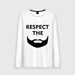 Лонгслив хлопковый мужской Respect the beard, цвет: белый