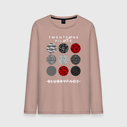 Лонгслив хлопковый мужской TOP: Blurryface, цвет: пыльно-розовый