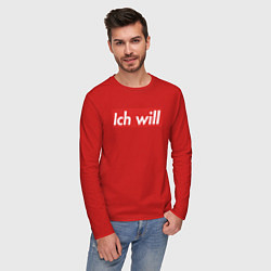 Лонгслив хлопковый мужской Ich will, цвет: красный — фото 2