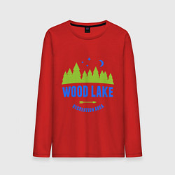Лонгслив хлопковый мужской Wood Lake, цвет: красный