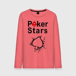 Лонгслив хлопковый мужской Poker Stars, цвет: коралловый