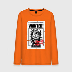 Лонгслив хлопковый мужской Wanted Joker цвета оранжевый — фото 1