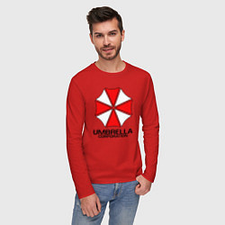 Лонгслив хлопковый мужской UMBRELLA CORP, цвет: красный — фото 2