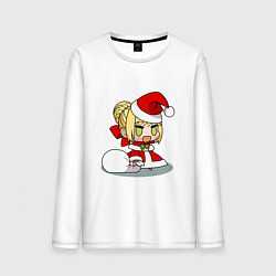 Лонгслив хлопковый мужской Padoru Padoru мем, цвет: белый