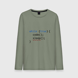 Лонгслив хлопковый мужской Code - sleep, цвет: авокадо