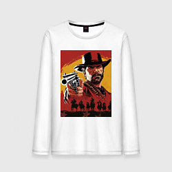 Лонгслив хлопковый мужской Red dead redemption 2, цвет: белый